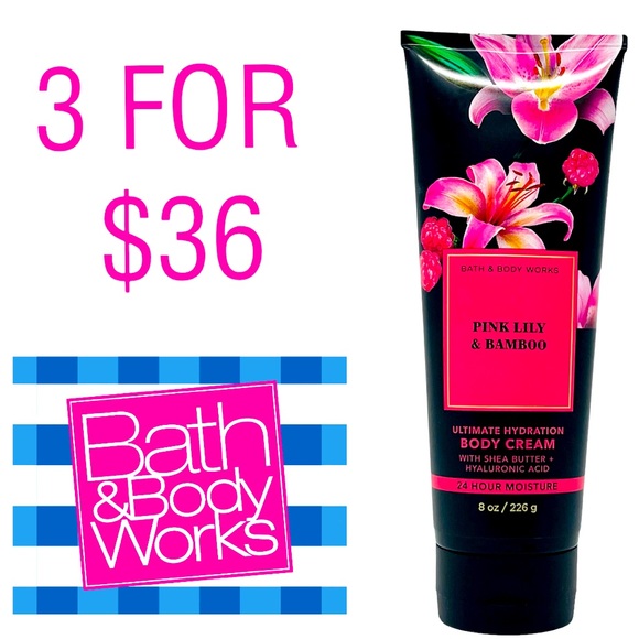 NEW Bath & Body Works Pink Lily & Bamboo 8 OZ Ultimate Hydration Body Cream 8OZ - Picture 1 of 6